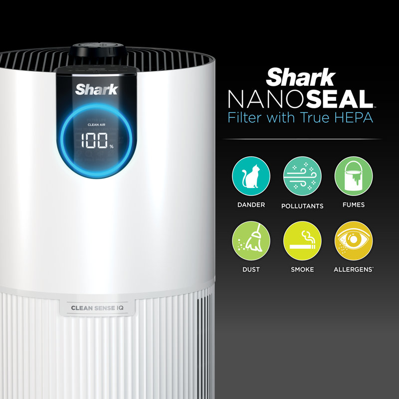 Shark White HEPA Filter Tower Air Purifier for 500 sq. ft.