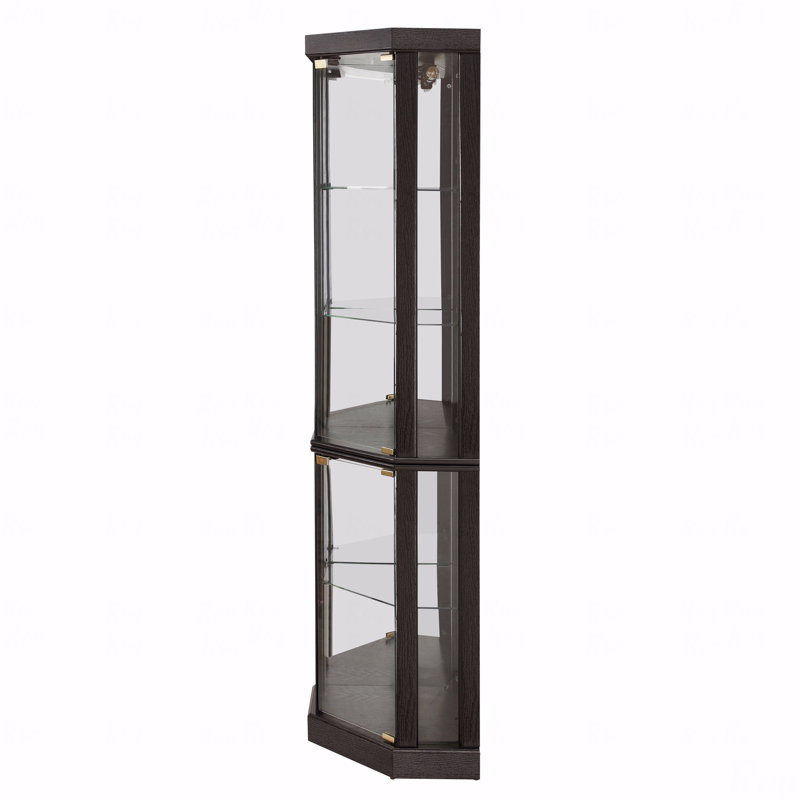 Vitrine de coin noire éclairée, Noir