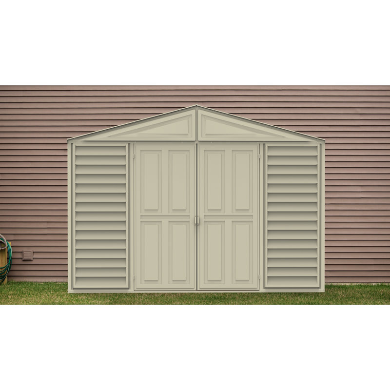 Beige 10.5 ft. x 2.8 ft. Vinyl Storage Shed Kit