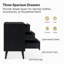 Commode d'appoint Mid-Century moderne à 3 tiroirs avec prise de courant Aviannah-445932254