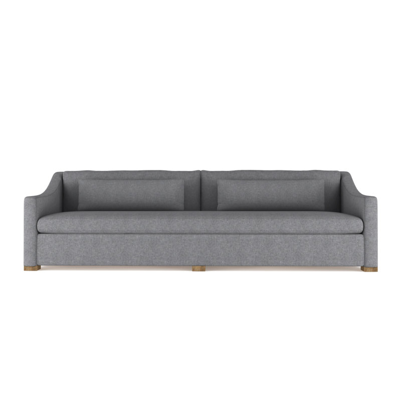 Crosby Slope Arm Sofa, Plush Velvet Chocolate, 32.5" H x 108" W x 38" D, Weathered
