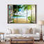 Window To Lush Beach Wall Art Multi Piece Canvas Print-1815535025
