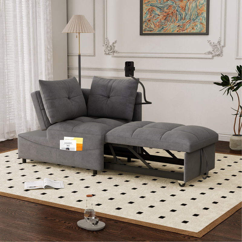 1 canapé-lit pliable polyvalent en 3 longueurs, Gris