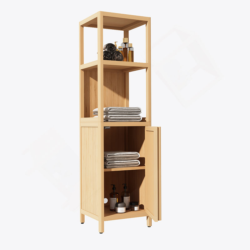 Multifunctional Bathroom Bamboo Storage Cabinet
