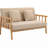 HOMCOM 48" 2-Seater Couch  Small Spaces,  Loveseat Sofa  ,  Furniture, Upholstered Small Couch With Throw Pillow And Wood Legs,