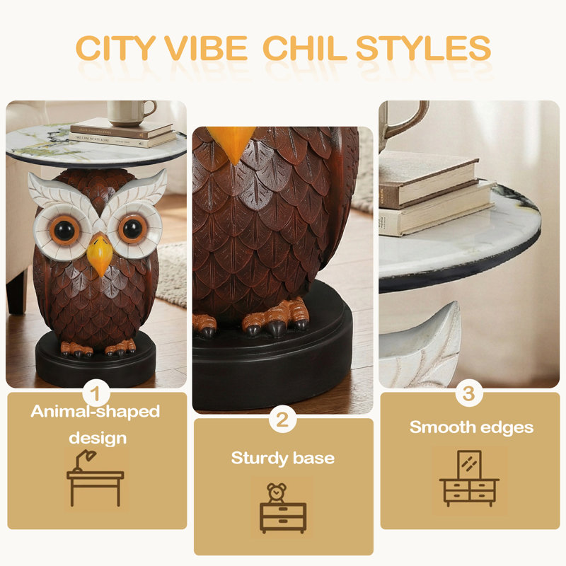 Table d'appoint hibou
