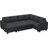 Januelle Bujesily Chenille Large U Shaped Couch Large Pull Out Sleeper Sectional Sofa Bed Storage Seat Modular Couch With Storage Chaise-1208787621