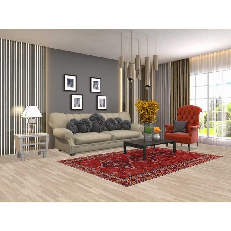 Tapis traditionnel en laine fait à la main 5 x 8 po