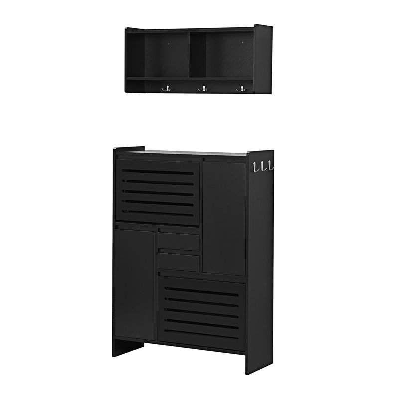Armoire à chaussures multi-fonctionnelle, Noir, noir, noir, noir