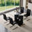 63"  Dining Table Set, Glass Dining Room Table Set with Open-Frame Legs and PU Leather Chairs-57219342-56670369