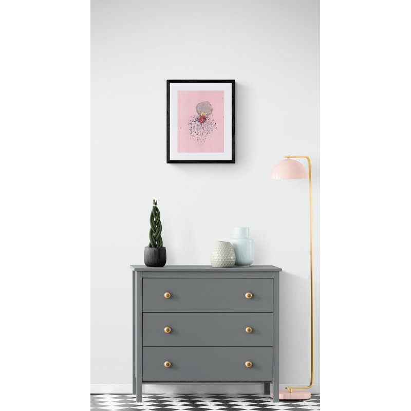 Flowering Sea Creature Print by Jenny Brown, Black Framed Canvas, 33" H x 25" W