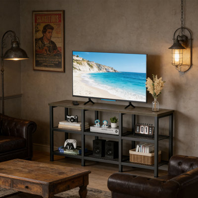 TV Stand, Entertainment Center, With 3-Layer Storage Rack, Industrial Media Console Suitable For Tvs, TV Stand For Living Rooms And Bedrooms by East Urban Home