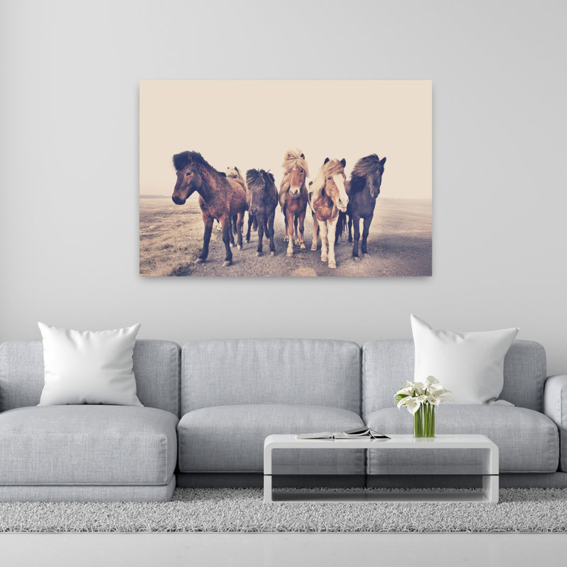 Chevaux, art abstrait cheval contemporain, H 40 po x l 60 po
