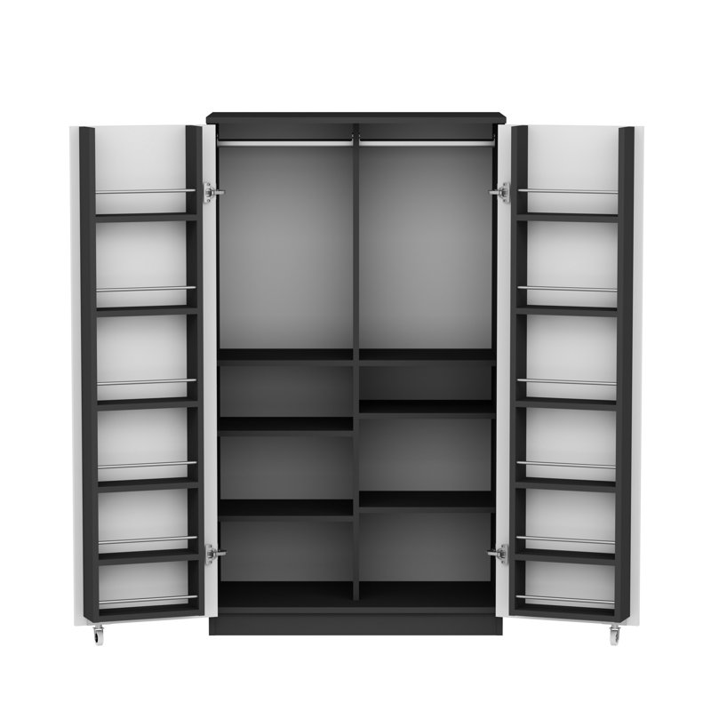 Armoire polyvalente, Blanc/Noir