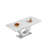 7-Piece Dining Table Set, Marble-Print MDF Table with Velvet & PU Dining Chairs, Stainless Steel Base – Seats 6-105270259-115146843