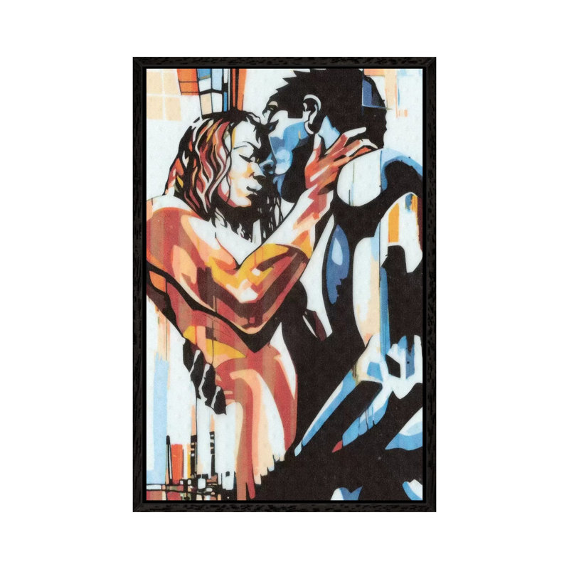 Colourful Embrace I 1 Piece Painting on Canvas, 101.6 cm H x 66.04 cm W, Black Framed