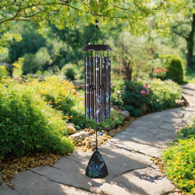 30"Long Hummingbird Stamped Tube Wind Chime