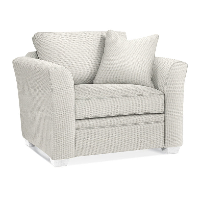 Fauteuil Bridgeport, Blanc givré, Sunbrella bleu à fines rayures; 6205-64