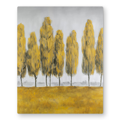 Abstract Yellow Trees - Metal Print for Home Decor