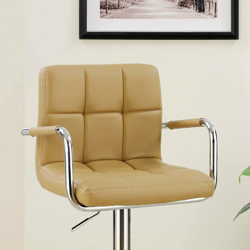 Kapri Swivel Upholstered Adjustable Height Counter Stool, Brown