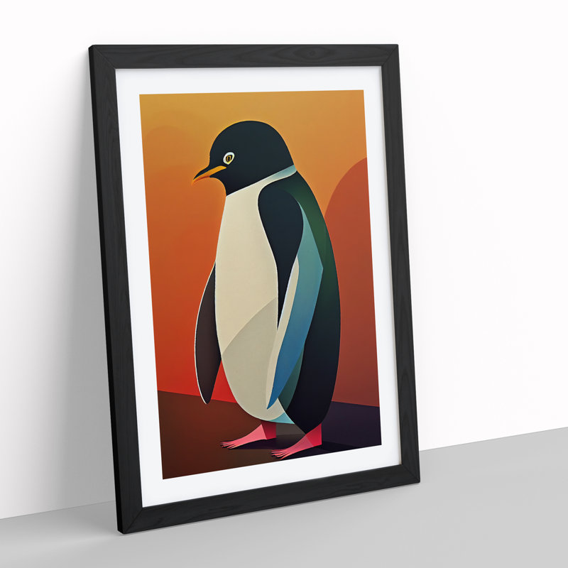 Perfect Penguin Abstract - Wall Art, Black, 46cm H x 34cm W x 2cm D