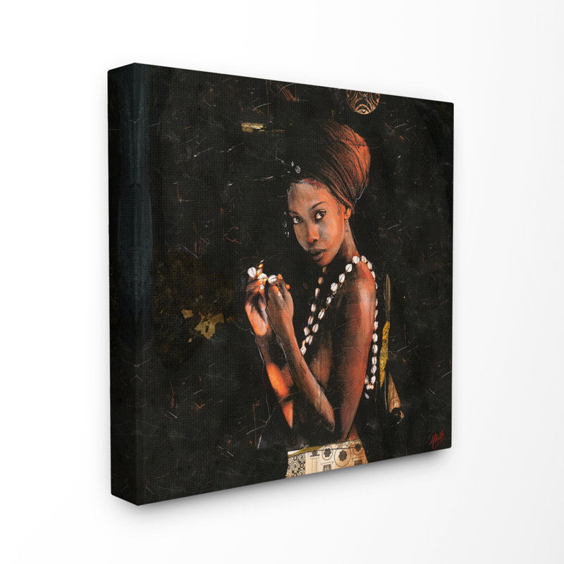 «Natural Beauty Painted figure with Cowrie Shell Collier», reproduction d'impression, H 24 po x l 24 po x P 1,5 po