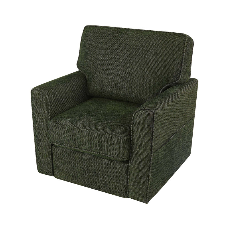 Upholstered Swivel Armchair, Green