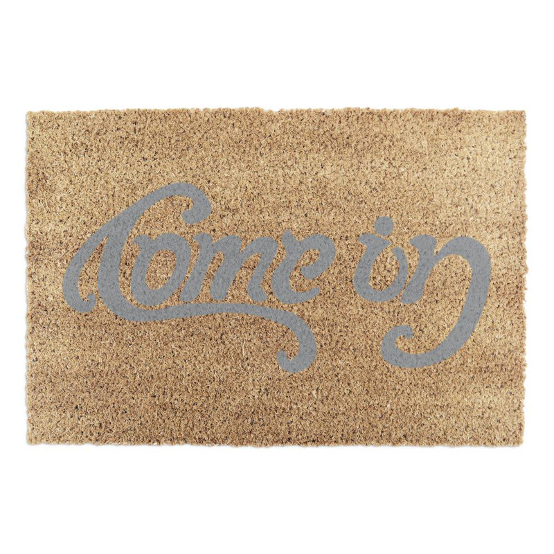 Batey Come in, Go away Kitchen Mat, Grey/Yellow