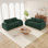 Ensemble de canapé 2 pièces Canapé confortable, ensemble de canapé 2 + 2 places, canapé à assise profonde, tissu de velours doux, fond en éponge haute densité 32D, aucun assemblage requis, ensemble de canapé moderne pour le salon