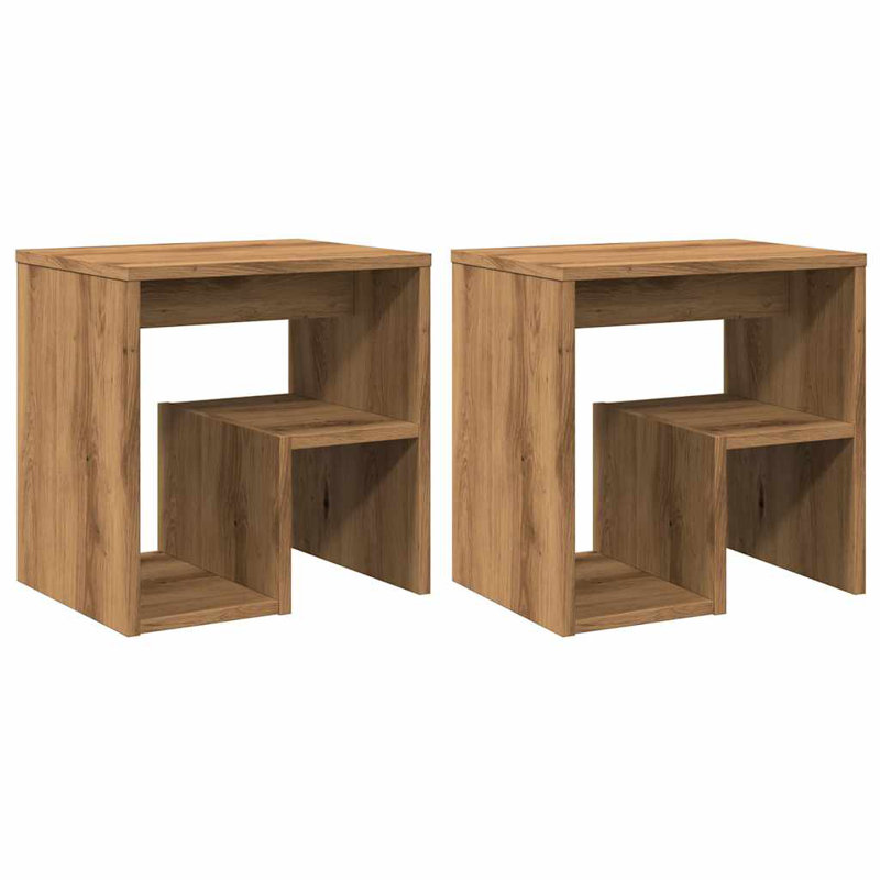Gilio 40cm W Bedside Table, Artisan Oak, 2
