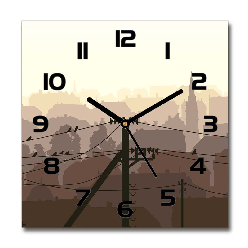 Joshua-Lewis Glass Wall Clock, Black