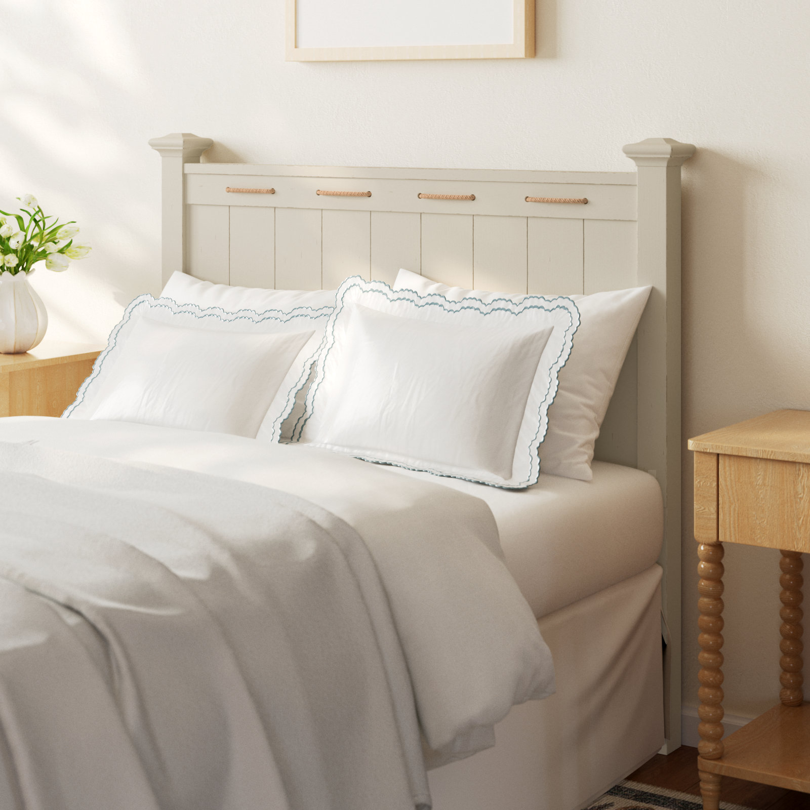 Aenwood Panel Headboard, Pebble White, Full