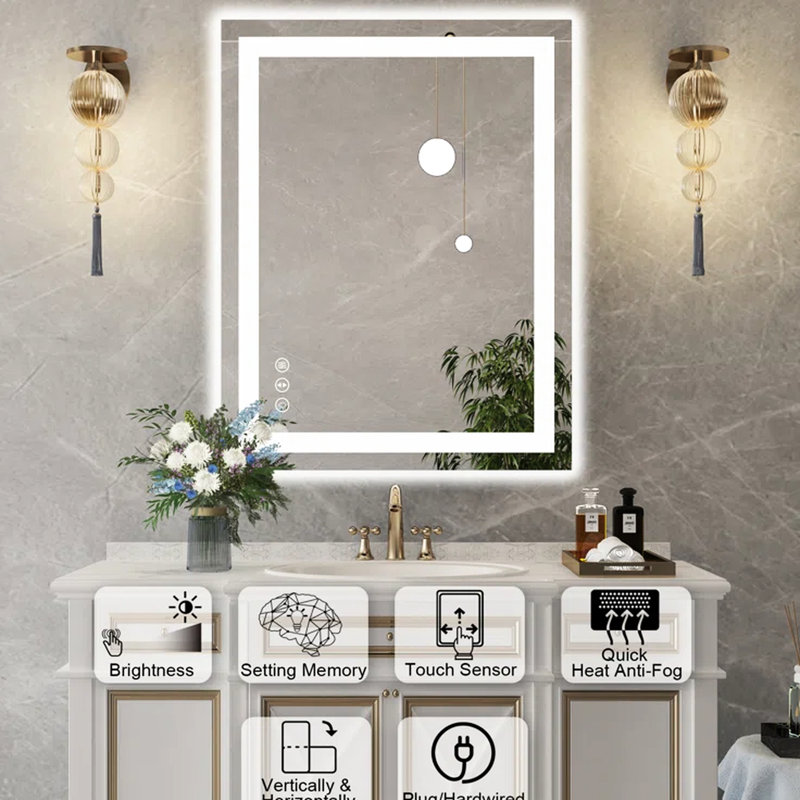 Miroir mural imperméable 36 po x 28 po Ip44