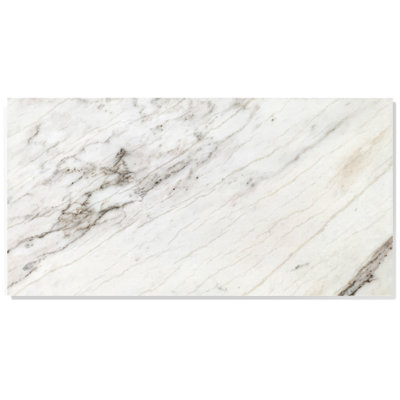 12X24 Inch White Marble Tiles - Polished For Luxurious Living Room And Bedroom Natural Tile Ideal Corridor & Dining Floor Wall