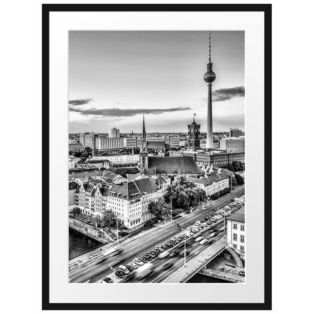 Gerahmtes Poster Skyline von Berlin