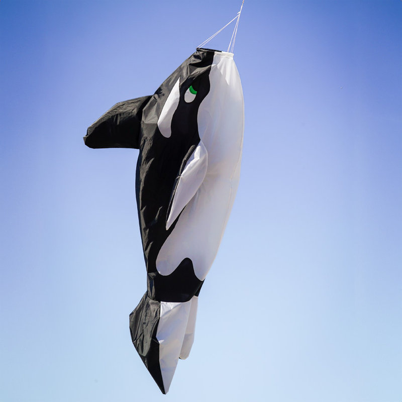 Large Black and White Orca 3D Windsock