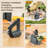 Bivook Black 5-Blade Vegetable Spiralizer, One-Touch Operation