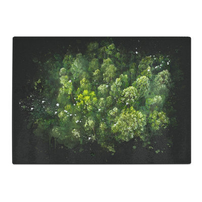 Tempered Glass Green Tree Tops Chopping Board