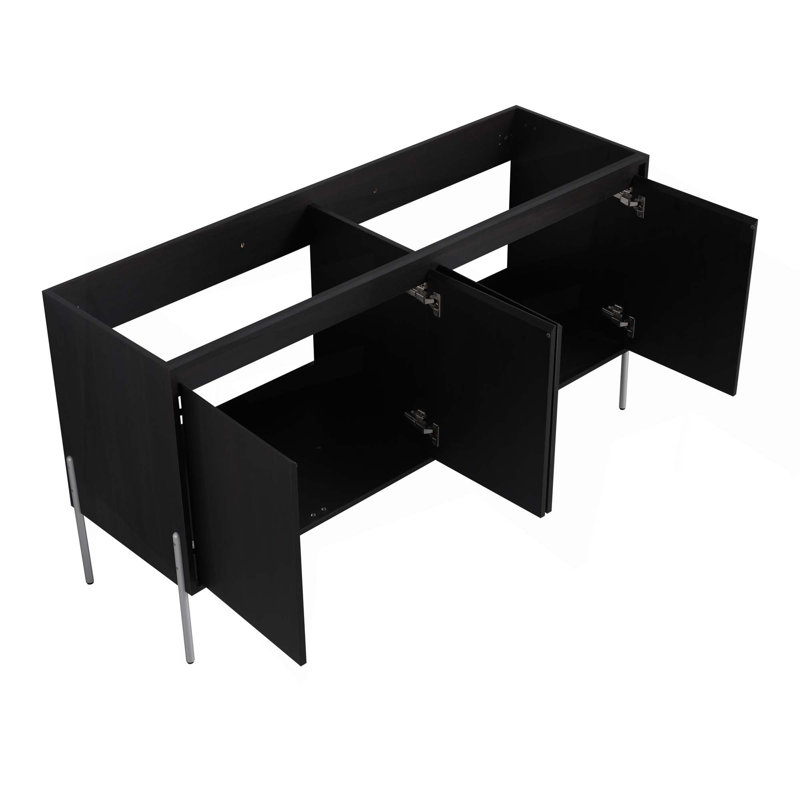 Armoire de rangement autoportante avec portes à fermeture douce