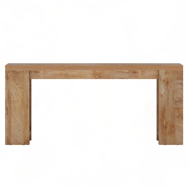 70.9" Narrow Wood Entryway Sofa Table, Light Oak