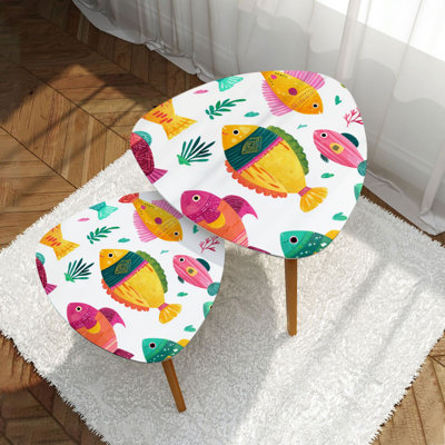Ensemble de 2 tables basses gigognes Triangle