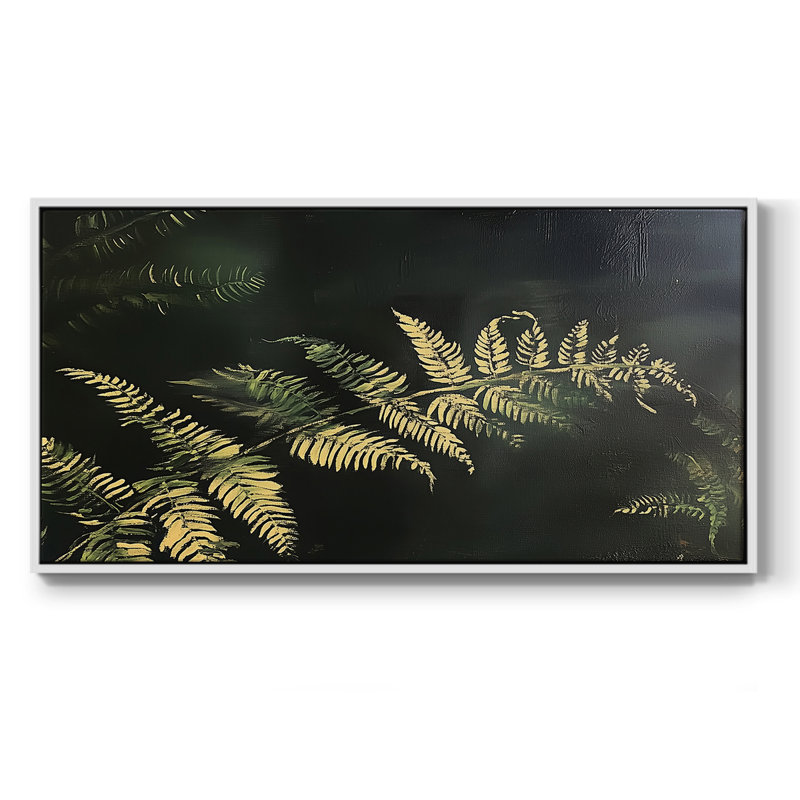 Botanical Series-CC XXX- Toile tendue avec châssis tendue, prête à être accrochée, H 17 po x l 33 po, Blanc