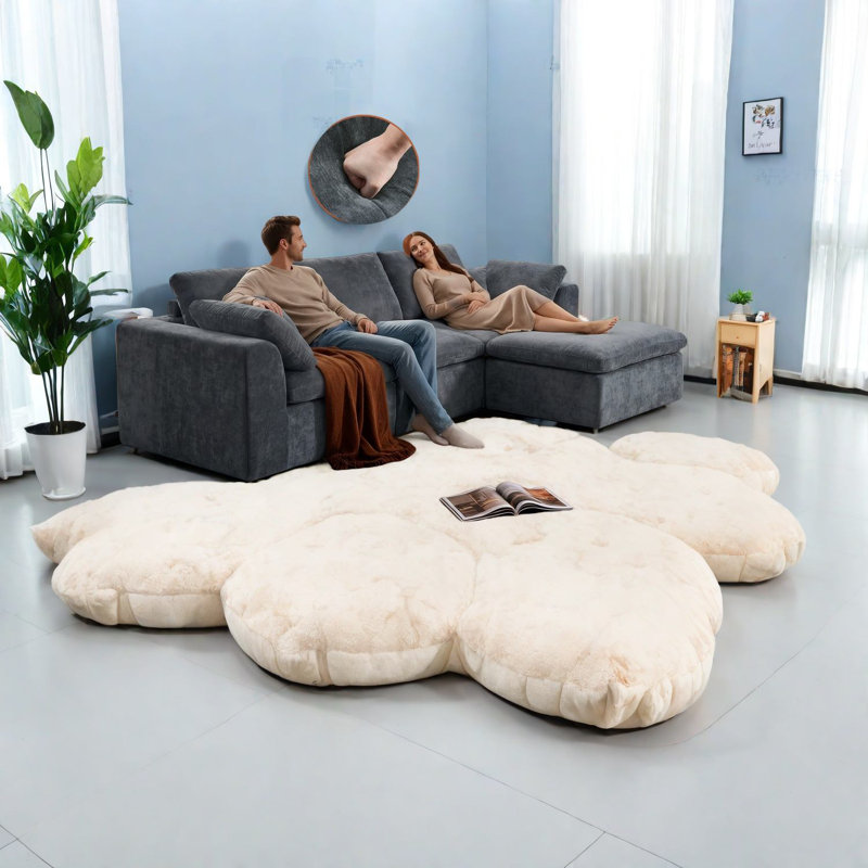 Canapé modulaire en chenille gris foncé compact et confortable pour la maison