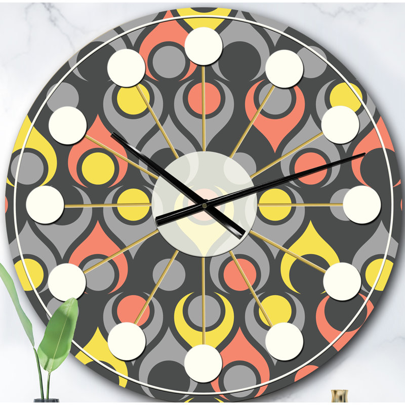 Horloge murale rétro Mid-Century, Surdimensionné