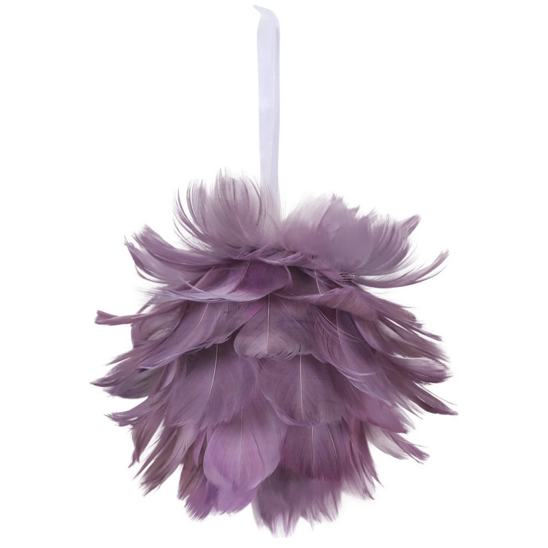 6" Light Purple Feather Christmas Ball Ornament
