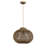 Alloway 1 - Light Rustic Seagrass Pendant Light in Brass Round Shade Ceiling Hanging Light for Coastal Decor