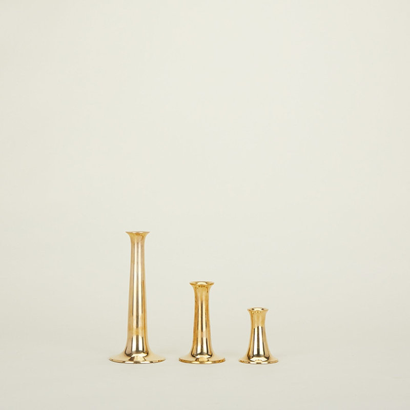 Candlestick, Brass, 5.5" H x 3.5" W x 3.5" D