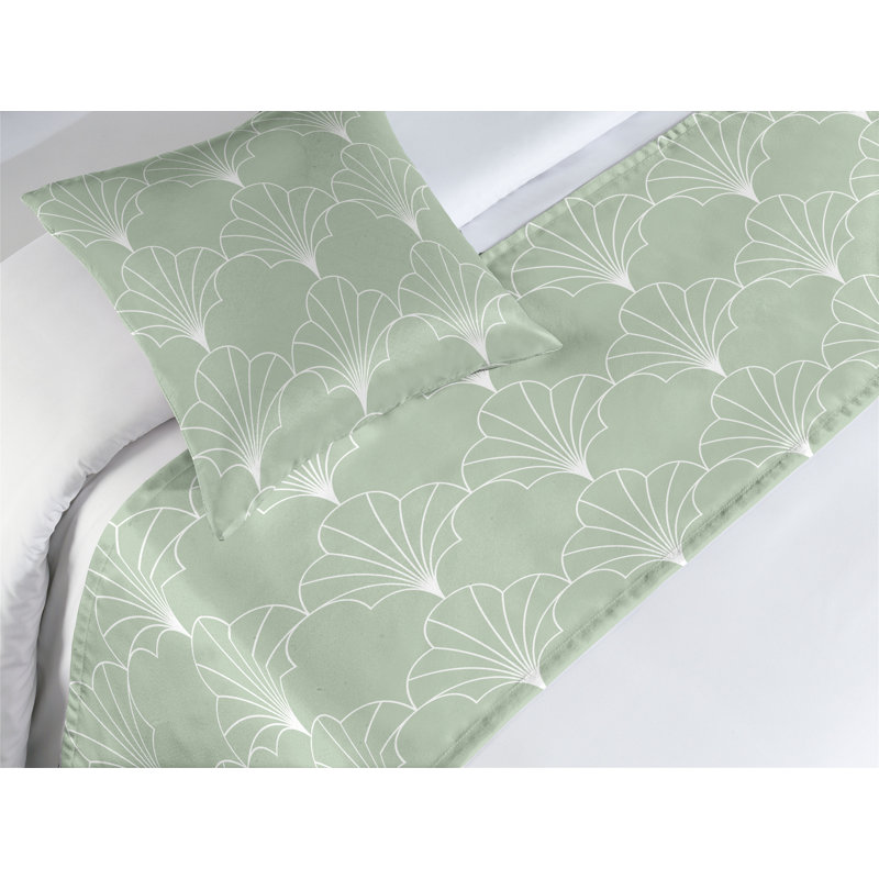 Ensemble de chemin de lit , Lit simple, Vert pâle et blanc