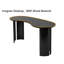 Black Home Office Table Modern U-Shaped Computer Desk 55.6x140cm