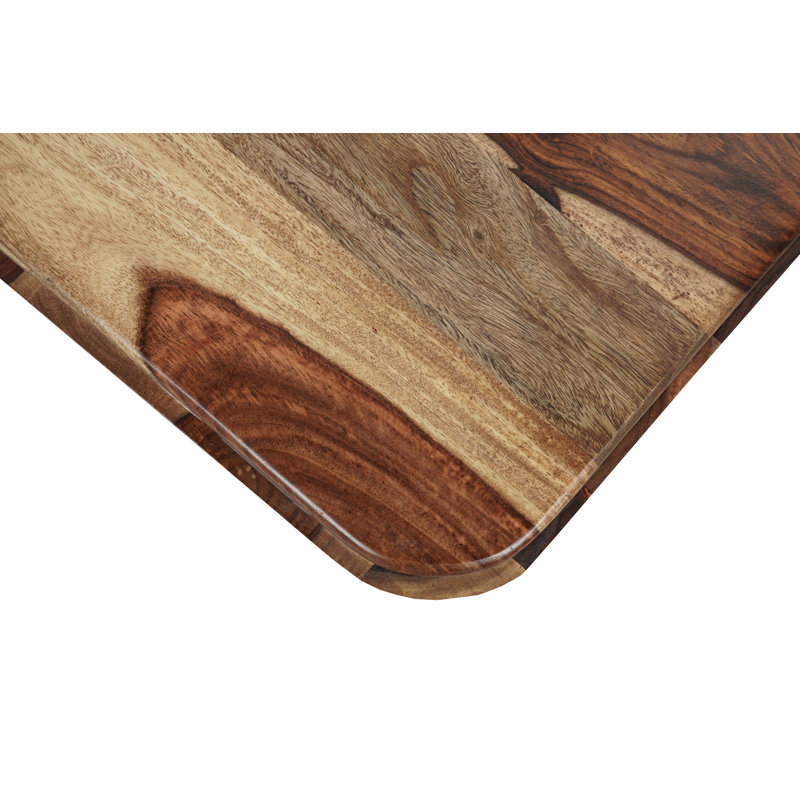 Durango Solid Wood Rectangular Block Coffee Table with Platform Base, Medium Wood